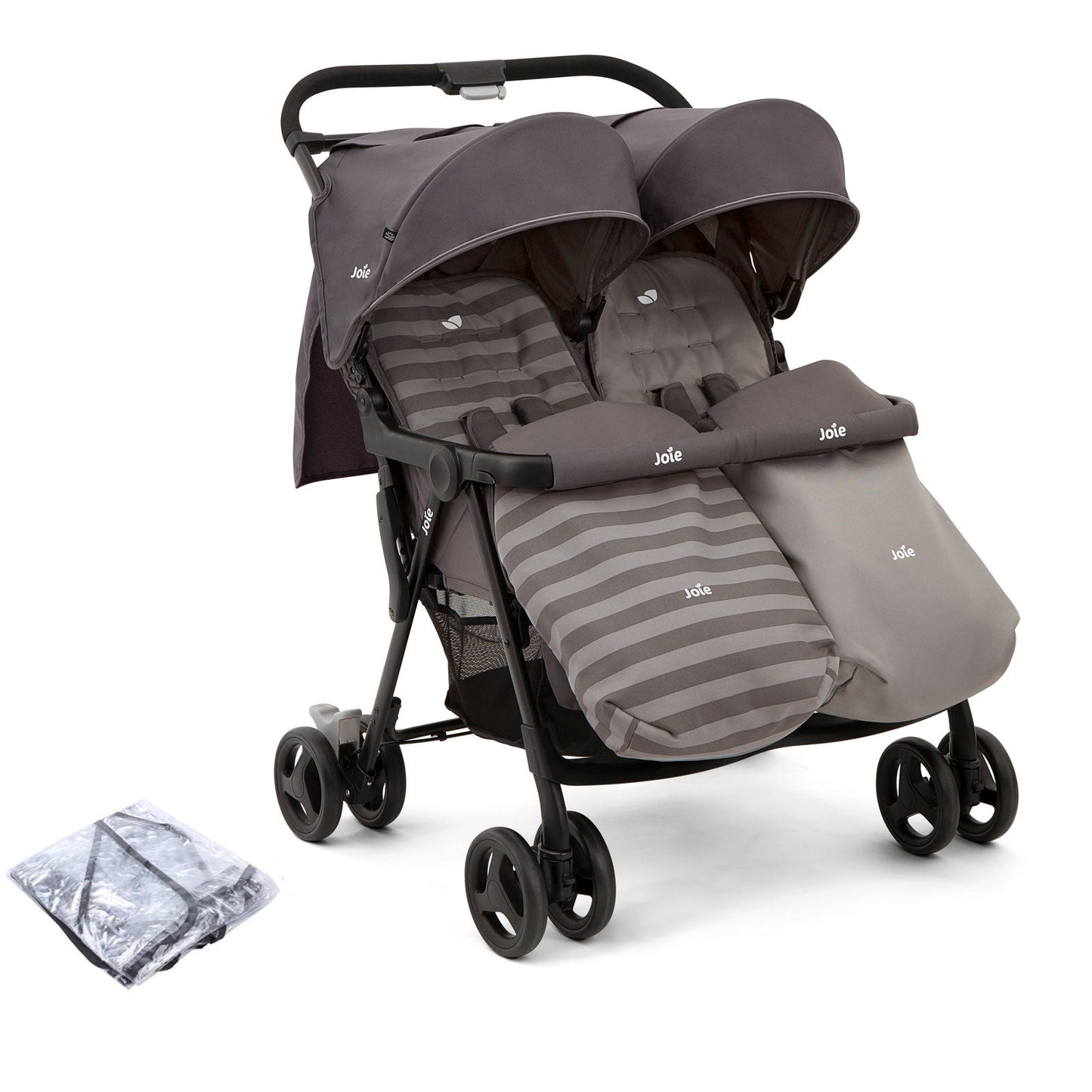 Joie Aire Twin Stroller inc 2 Footmuffs Ex display