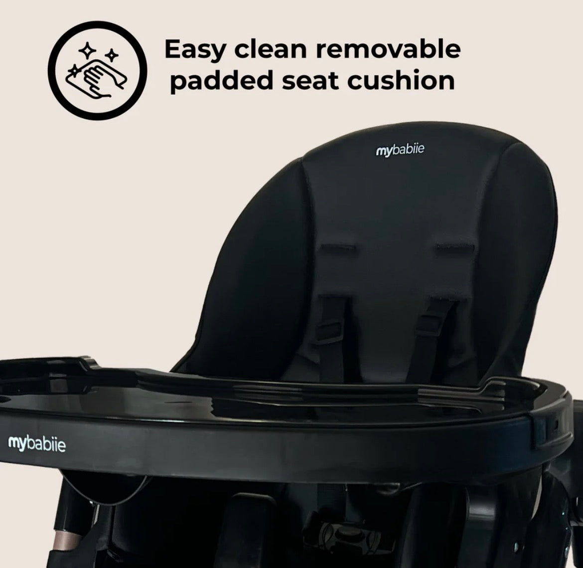 My Babiie Luxe Highchair - Rose Gold Black