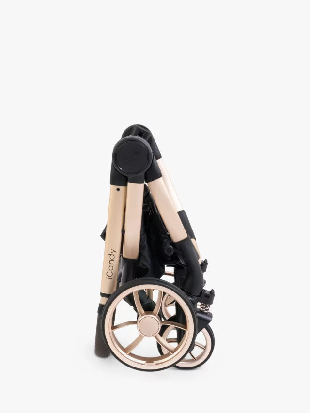 iCandy Peach 7 Pushchair & Accessories with Cybex Cloud T Baby Car Seat and Base T Bundle, Biscotti/Cozy beige