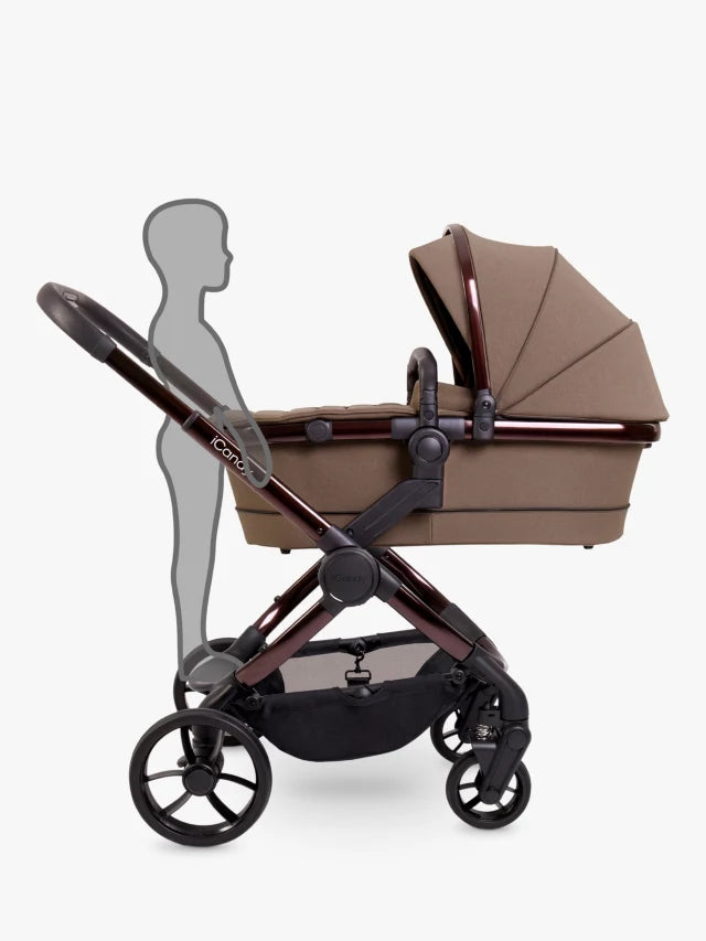 iCandy Peach 7 Pushchair & Accessories with Cybex Cloud T Baby Car Seat and Base T Bundle, Coco/Deep Black