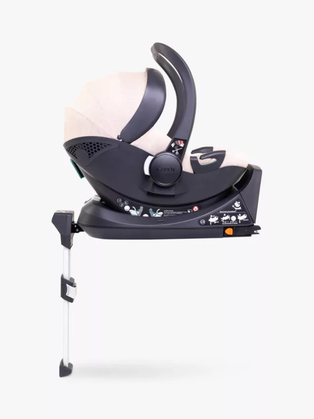 iCandy Peach 7 Pushchair, Carrycot & Accessories with Cocoon Car Seat and Base Travel Bundle, Biscotti