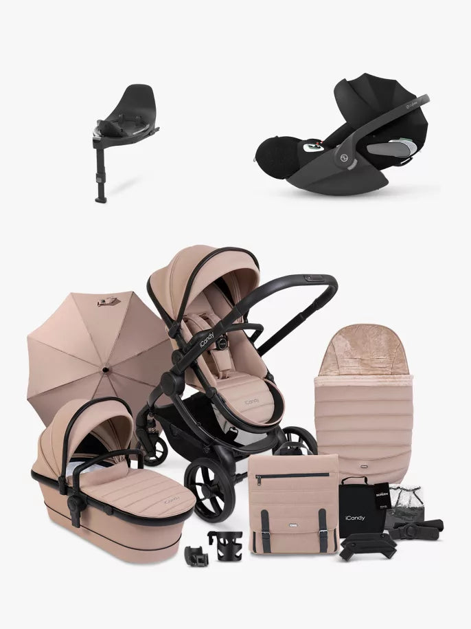 iCandy Peach 7 Pushchair Accessories with Cybex Cloud T Baby Car Sea Jolly Tots