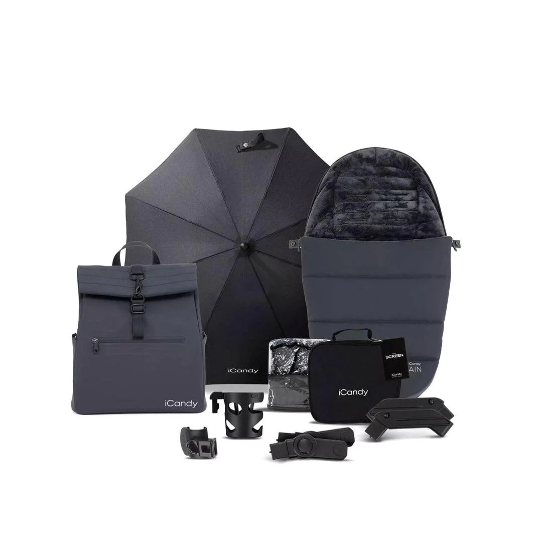 iCandy Peach 7 All Terrain Complete Pushchair Bundle - Storm/Nimbus