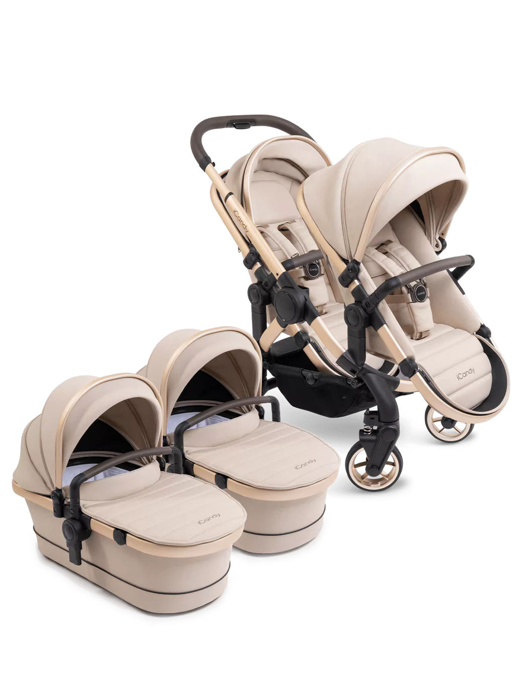 iCandy Peach 7 Twin Pushchair and Carrycot, Biscotti