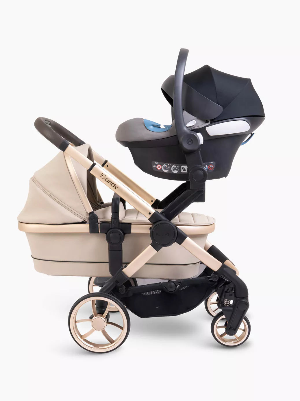 iCandy Peach 7 Twin Pushchair and Carrycot, Biscotti