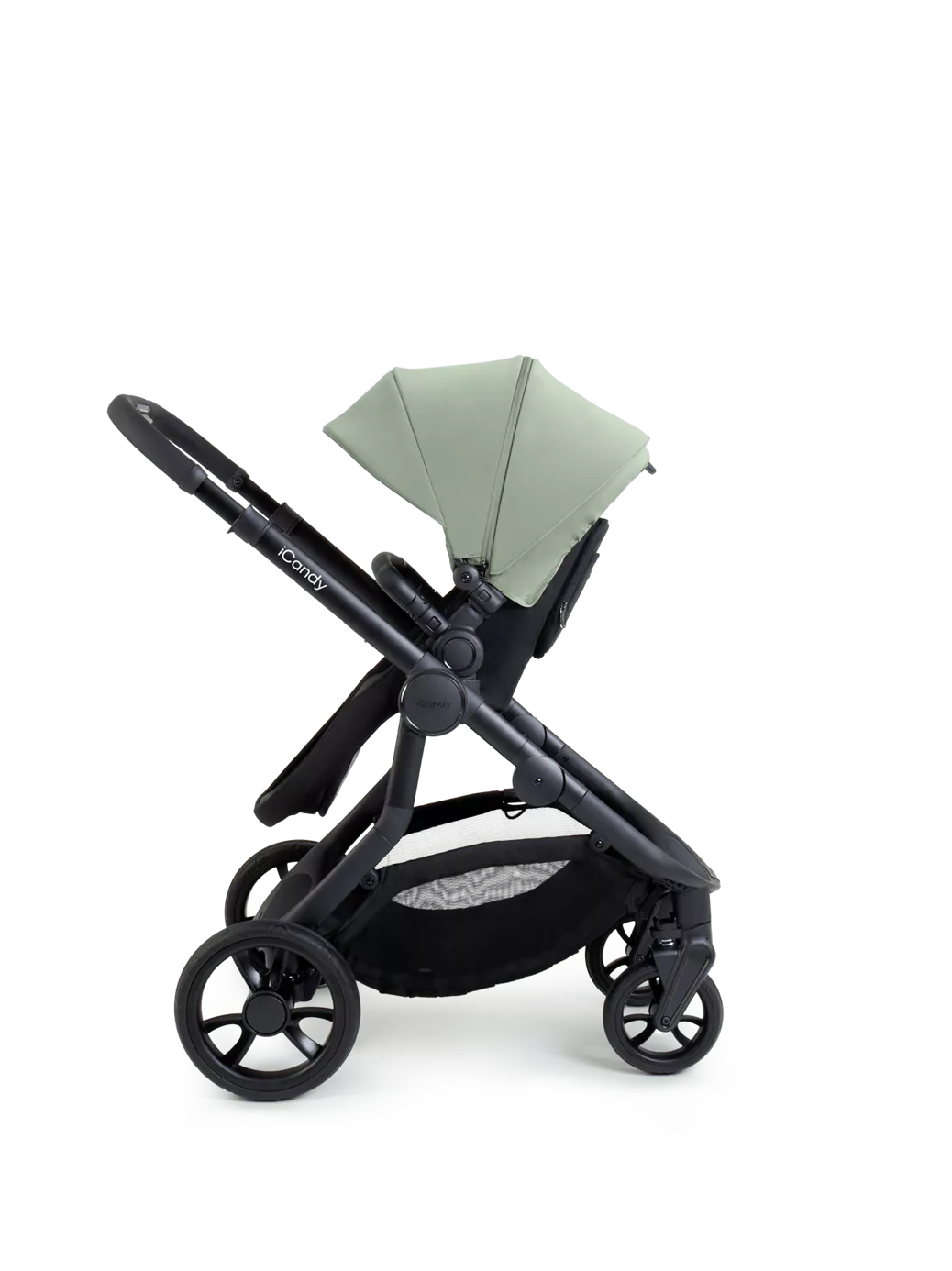 iCandy Orange 4 Pushchair, Carrycot and Accessories Complete Bundle Jet /Pistachio