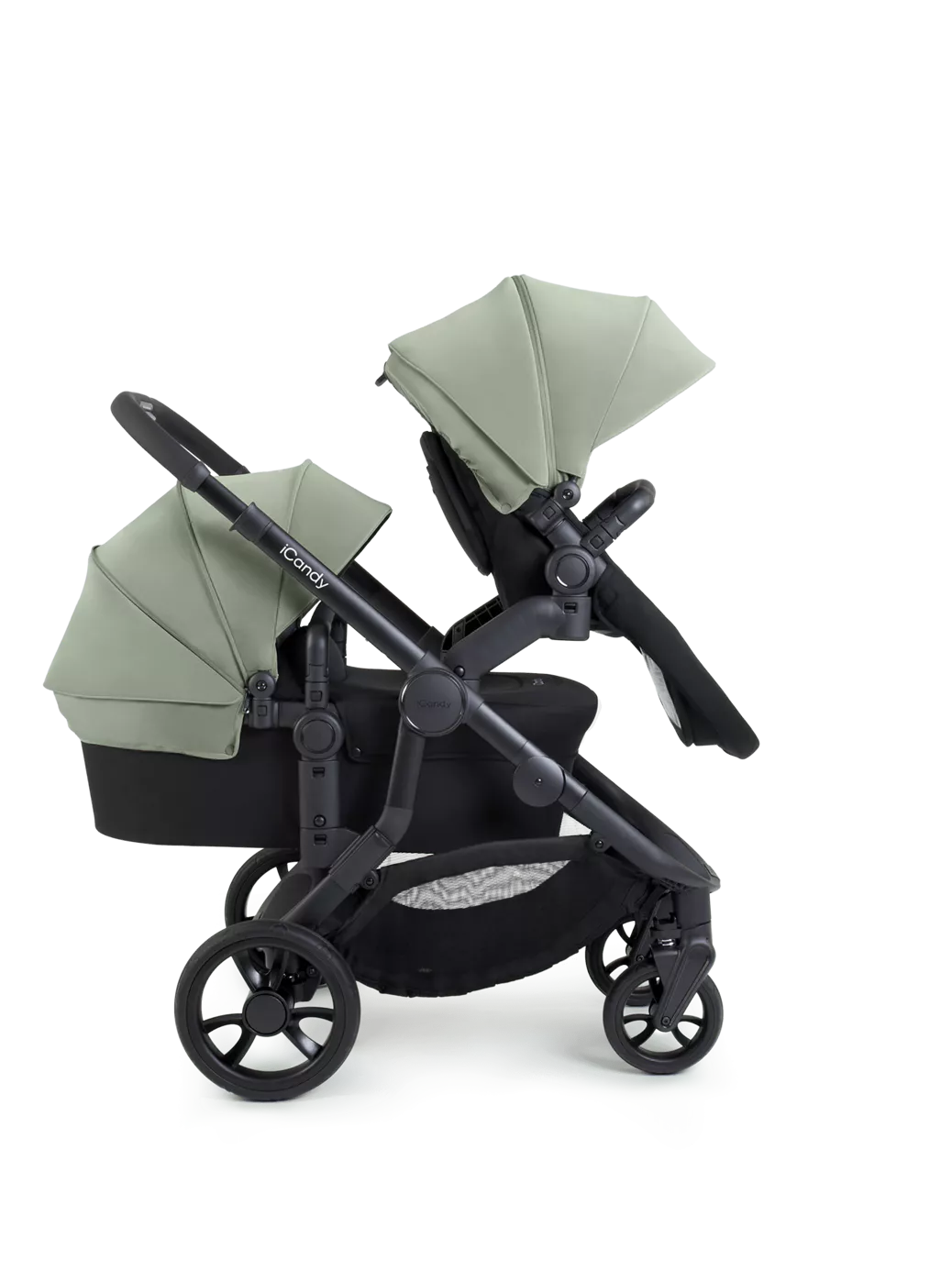 iCandy Orange 4 Pushchair, Carrycot and Accessories Complete Bundle Jet /Pistachio