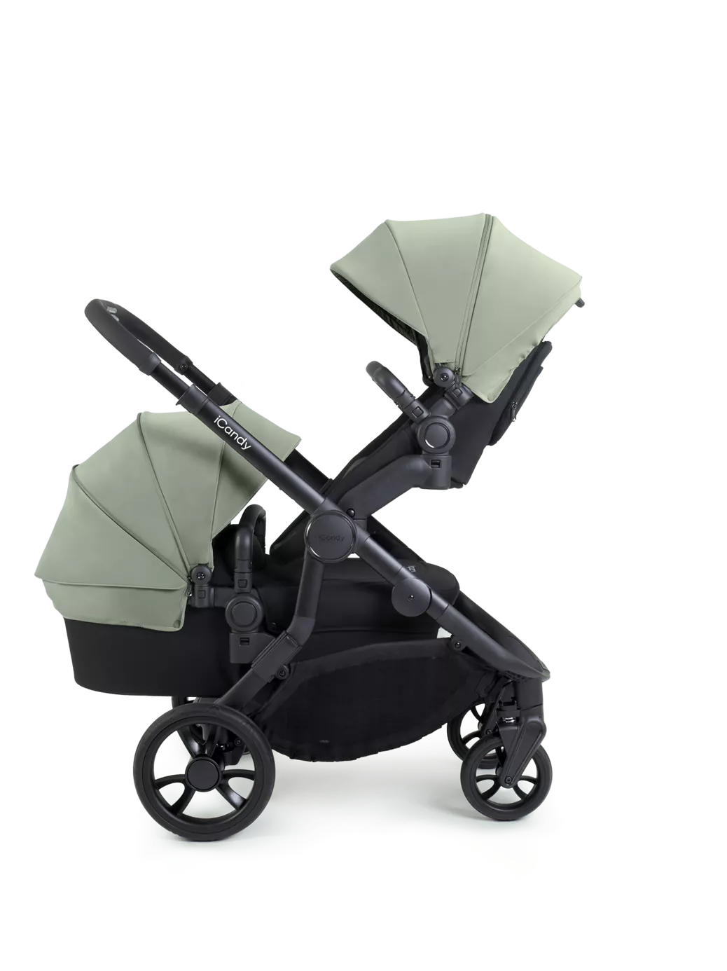 iCandy Orange 4 Pushchair, Carrycot and Accessories Complete Bundle Jet /Pistachio