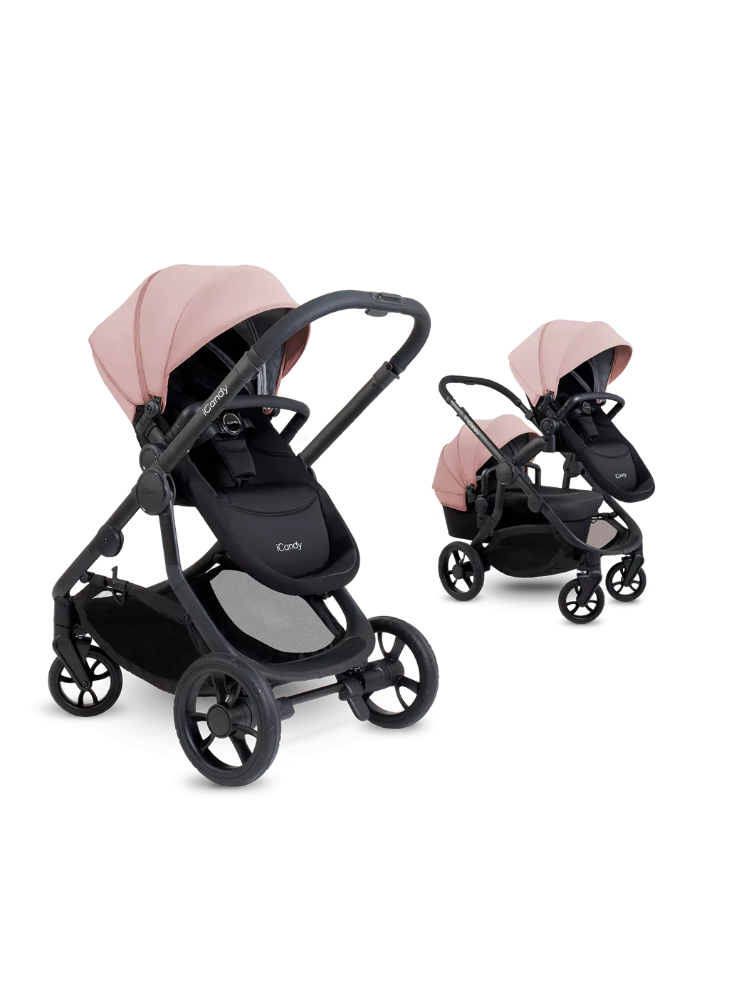 iCandy Orange 4 Pushchair, Carrycot and Accessories Complete Bundle Jet /Rose