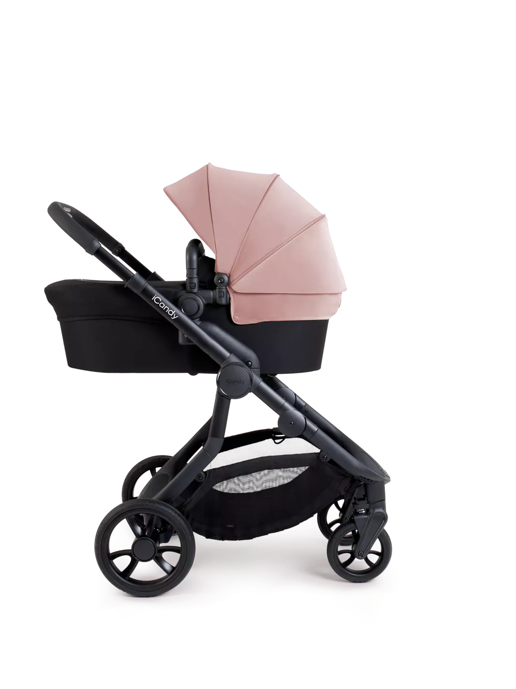 iCandy Orange 4 Pushchair, Carrycot and Accessories Complete Bundle Jet /Rose