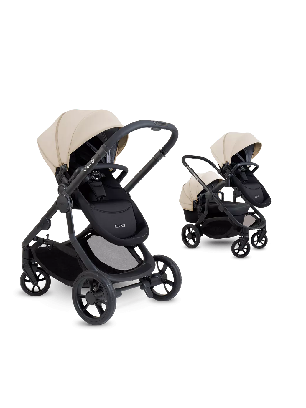 iCandy Orange 4 Pushchair, Carrycot and Accessories Complete Bundle Jet Latte