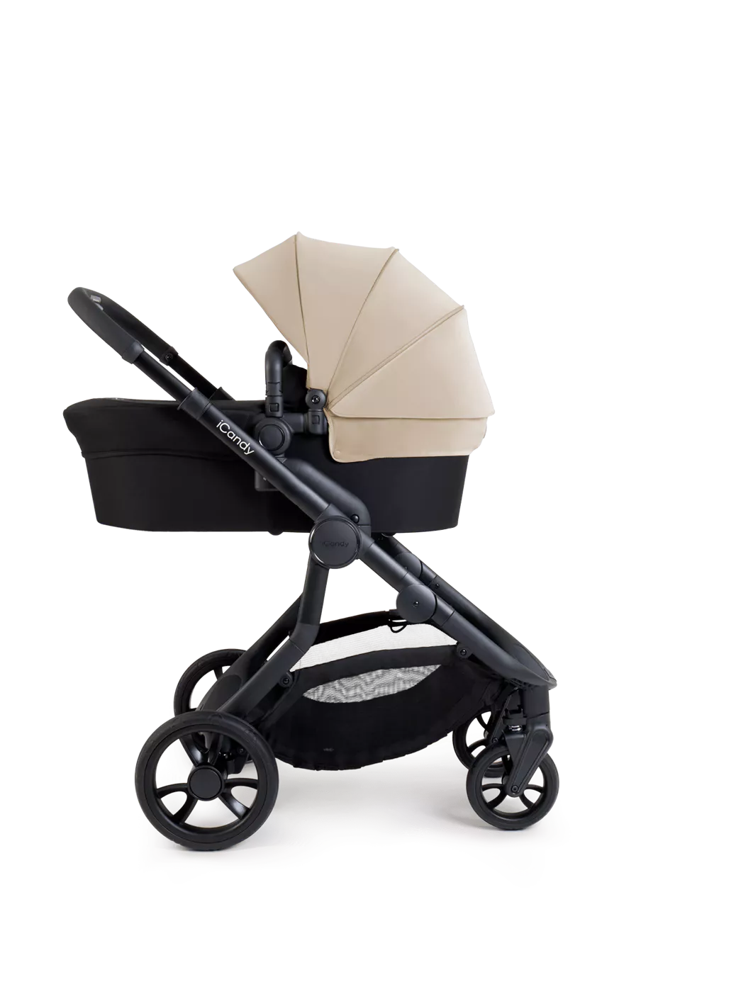 iCandy Orange 4 Pushchair, Carrycot and Accessories Complete Bundle Jet Latte