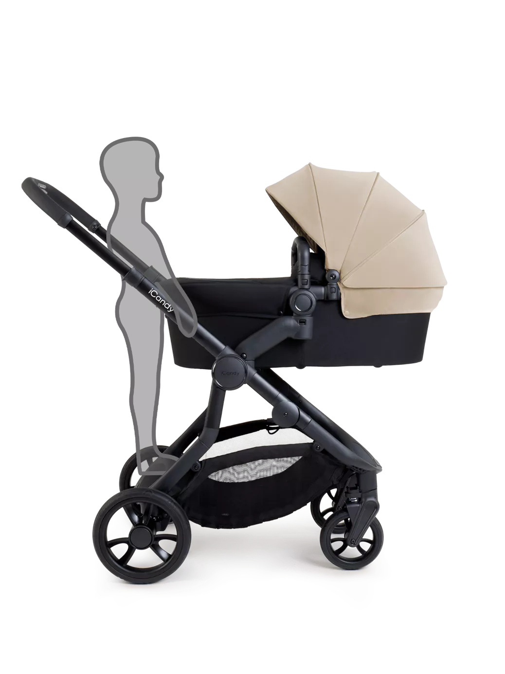 iCandy Orange 4 Pushchair, Carrycot and Accessories Complete Bundle Jet Latte
