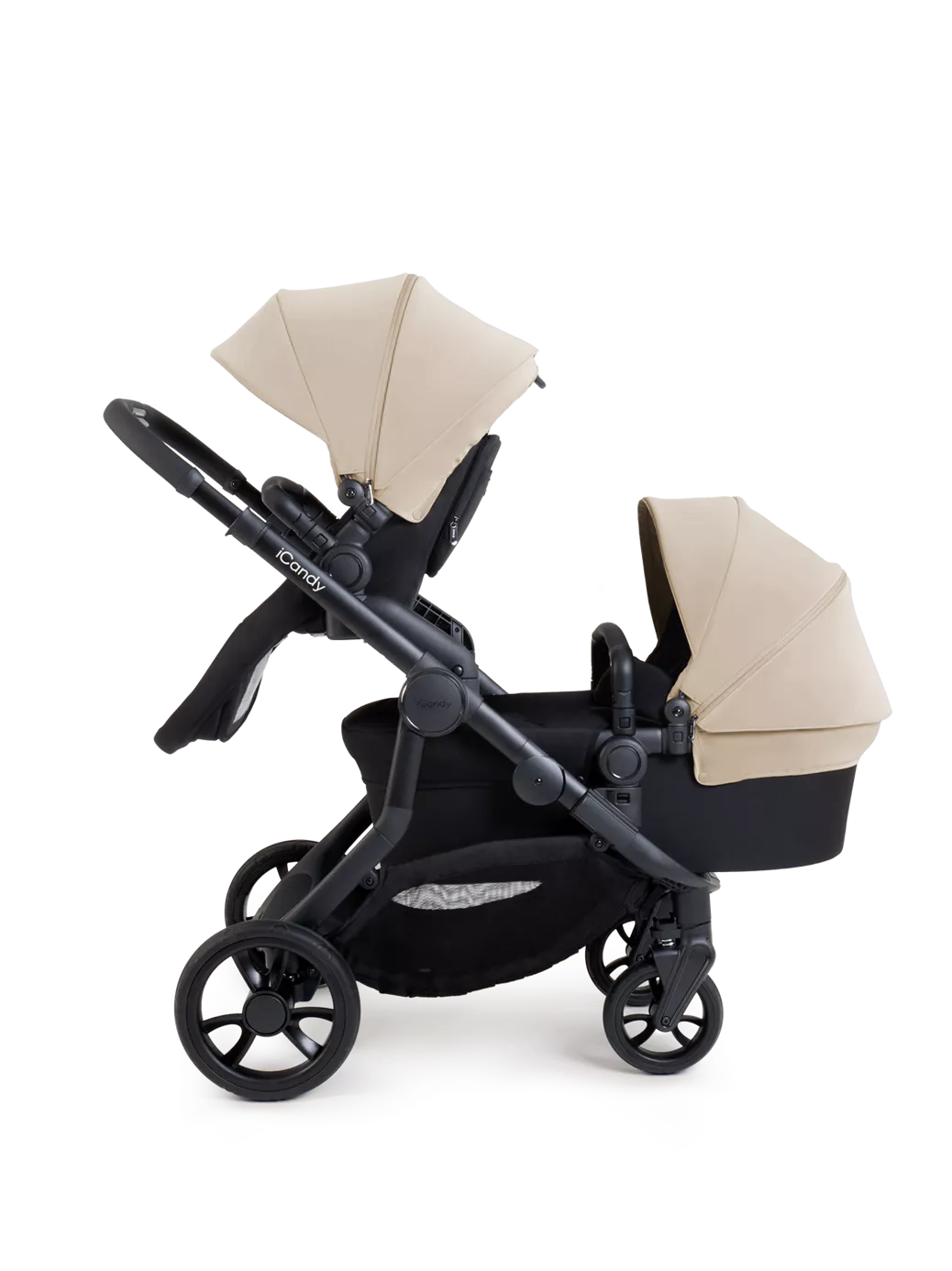 iCandy Orange 4 Pushchair, Carrycot and Accessories Complete Bundle Jet Latte