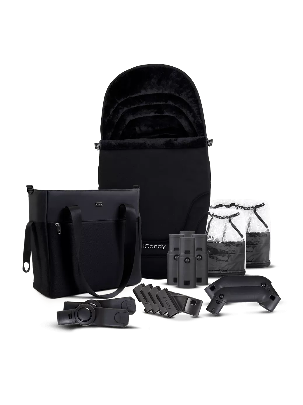 Orange 4 Double Pushchair Bundle Jet, Latte