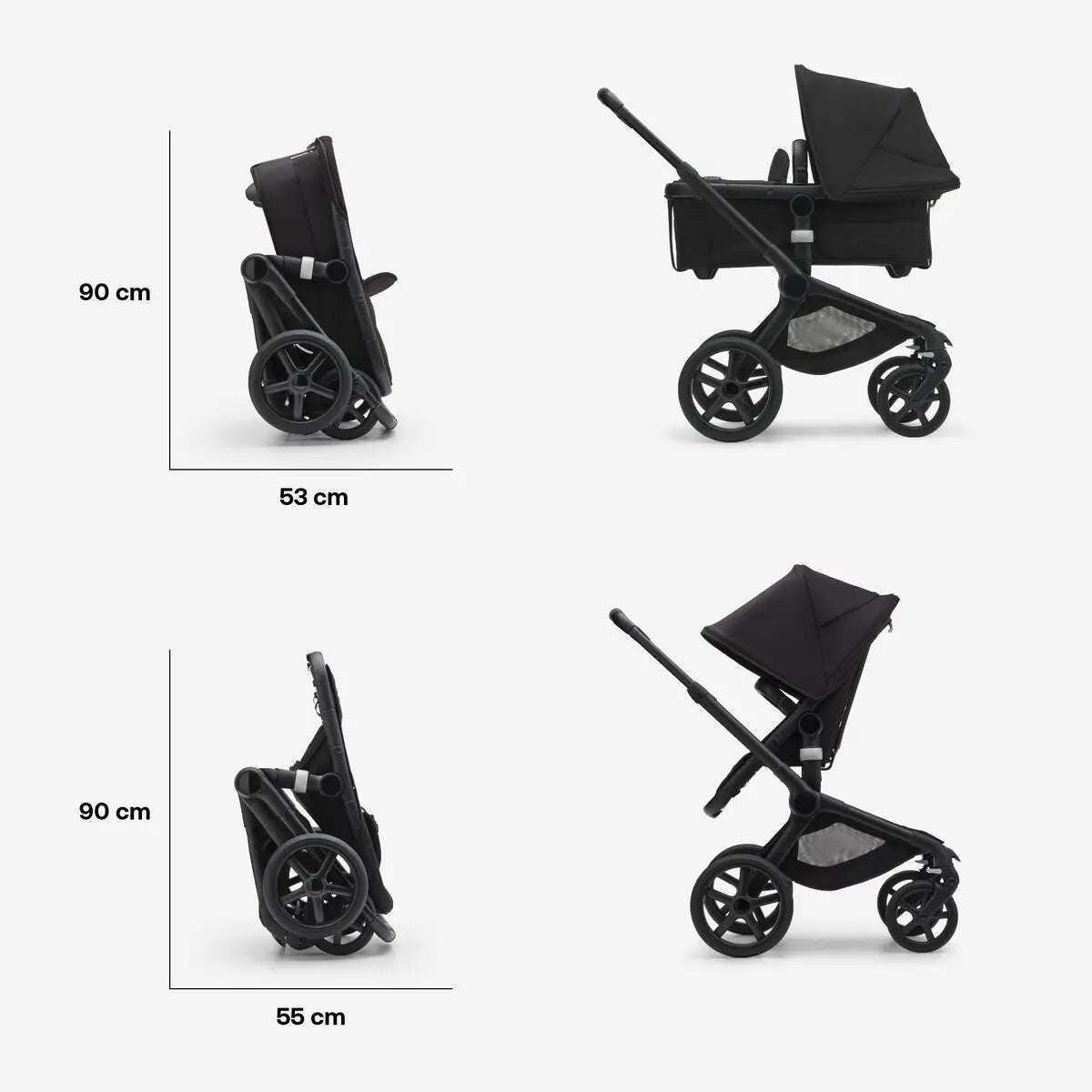 Bugaboo Fox 5 carrycot and seat pushchair Midnight Black