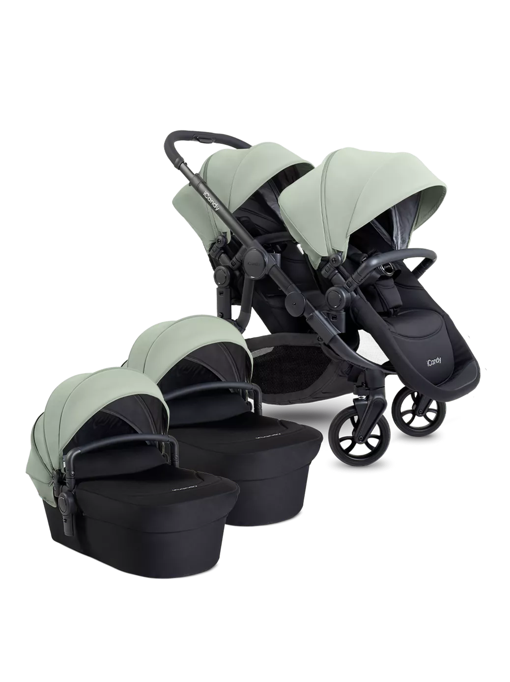 Orange 4 Twin Pushchair Bundle Jet Pistachio
