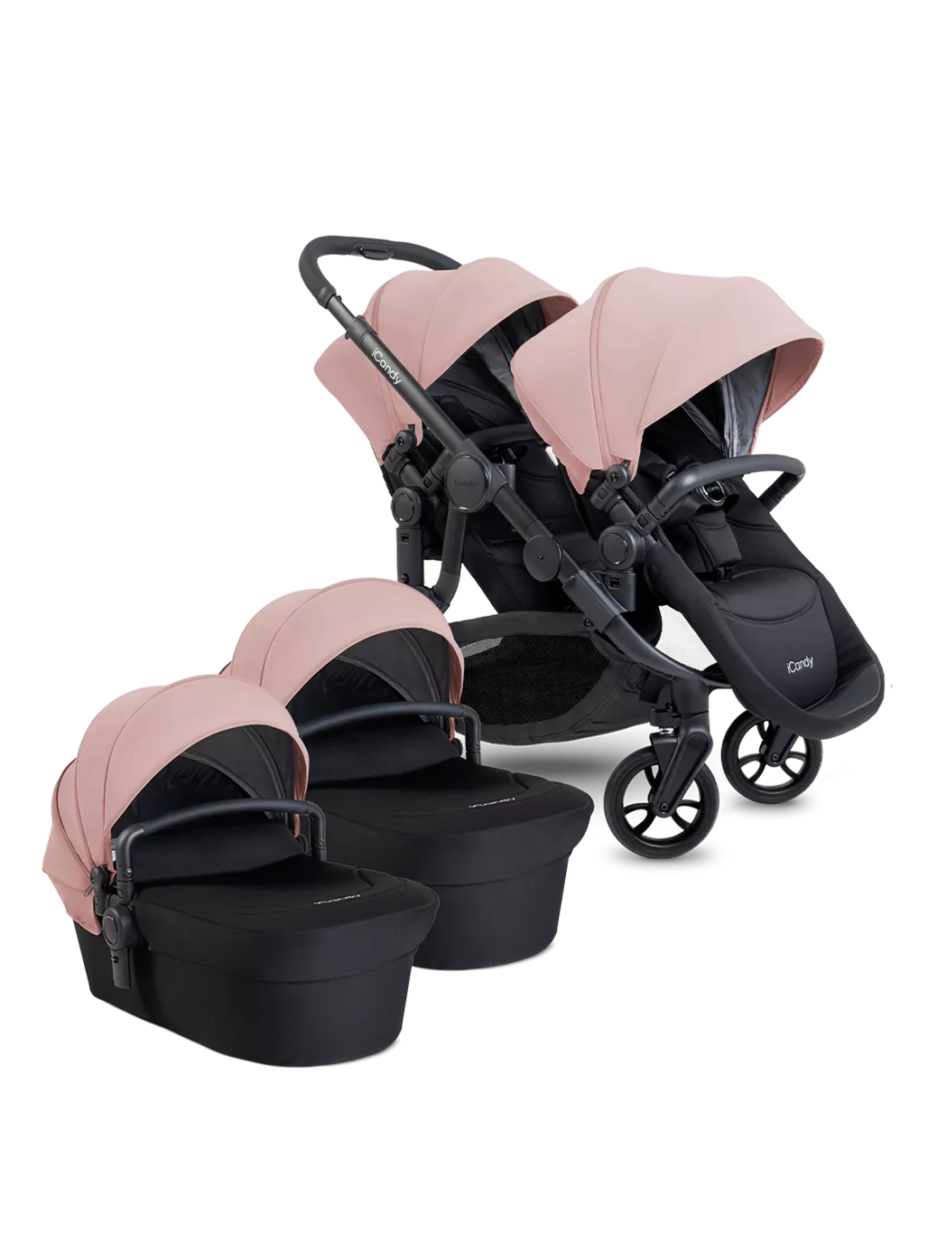 Orange 4 Twin Pushchair Bundle Jet Rose