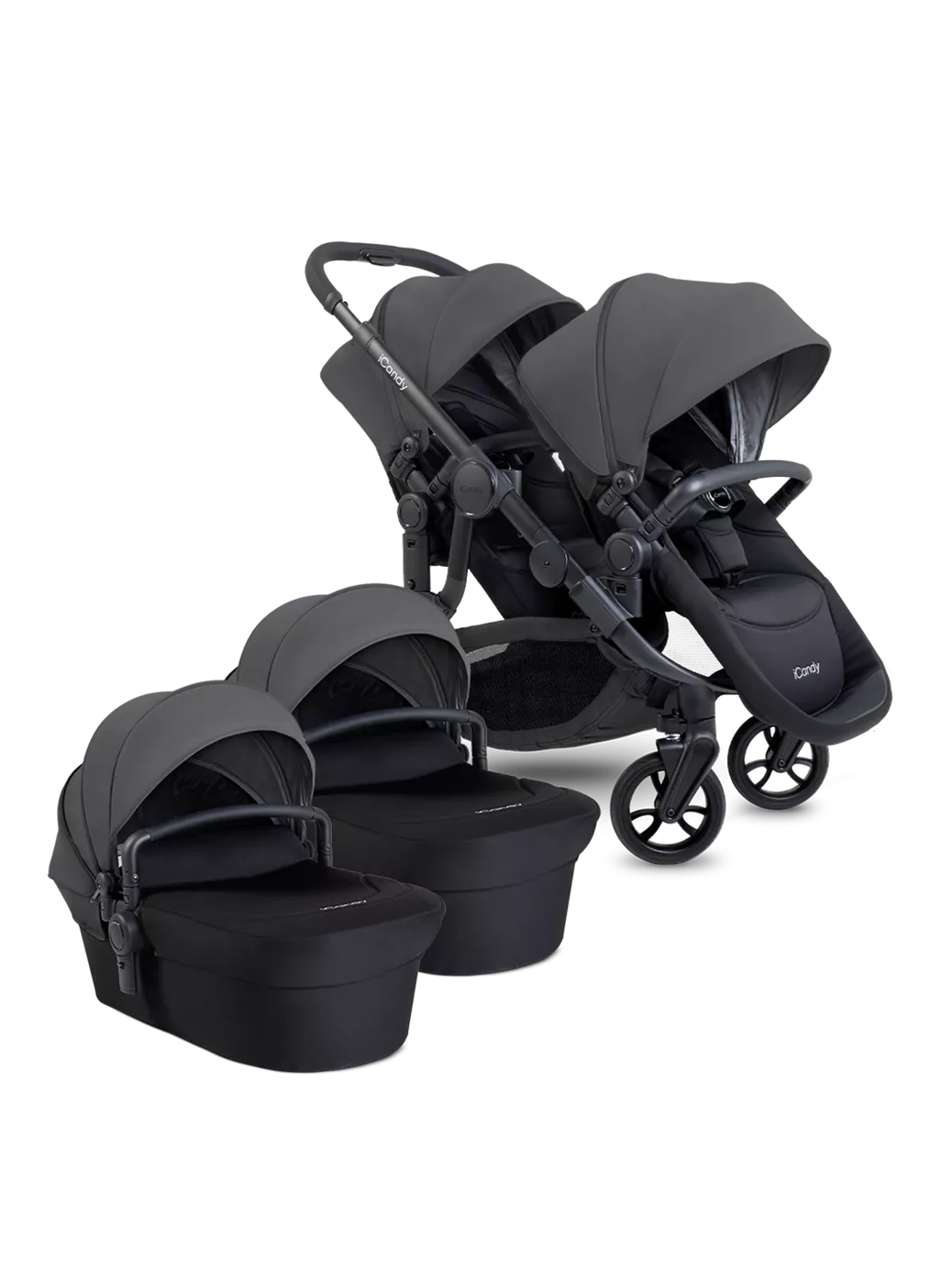 Orange 4 Twin Pushchair Bundle Jet Fossil