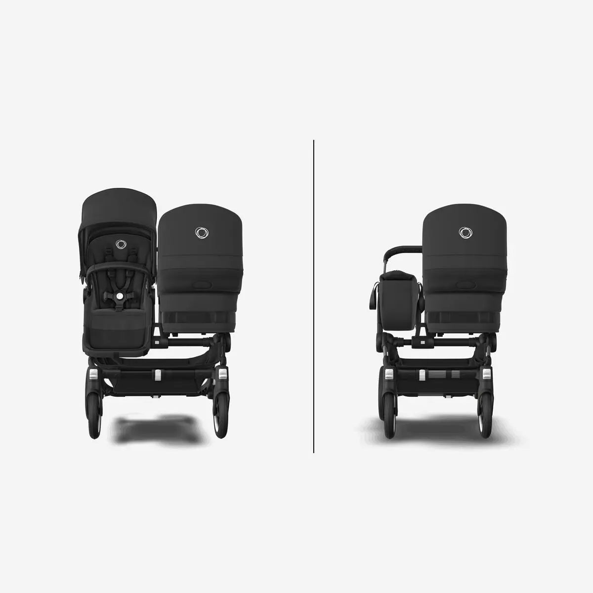 Bugaboo Donkey 5 Duo carrycot and seat pushchair Midnight Black Graphite Chasis