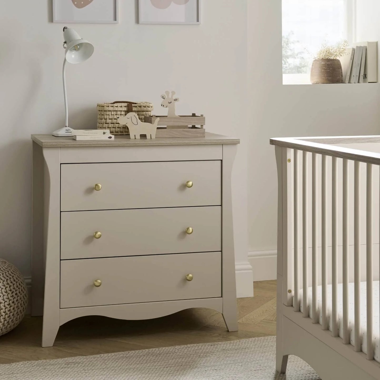 Cuddle Co Clara 3 Drawer Dresser & Changer - Cashmere and Ash *Pre order August delivery