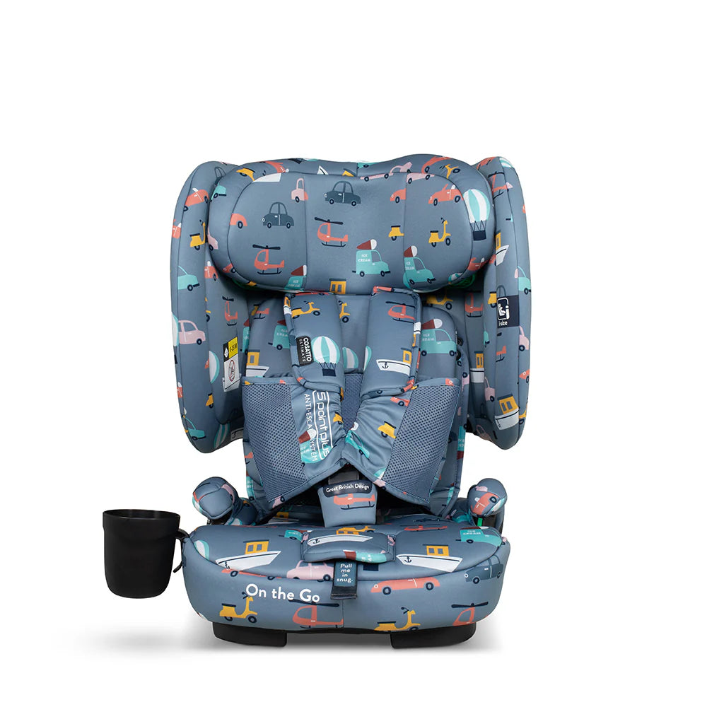 Cosatto On The Go i-Size Travel Car Seat Itchy Feet Sky Pre Order April Delivery