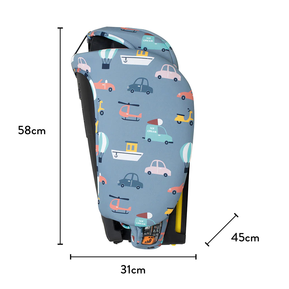 Cosatto On The Go i-Size Travel Car Seat Itchy Feet Sky Pre Order April Delivery