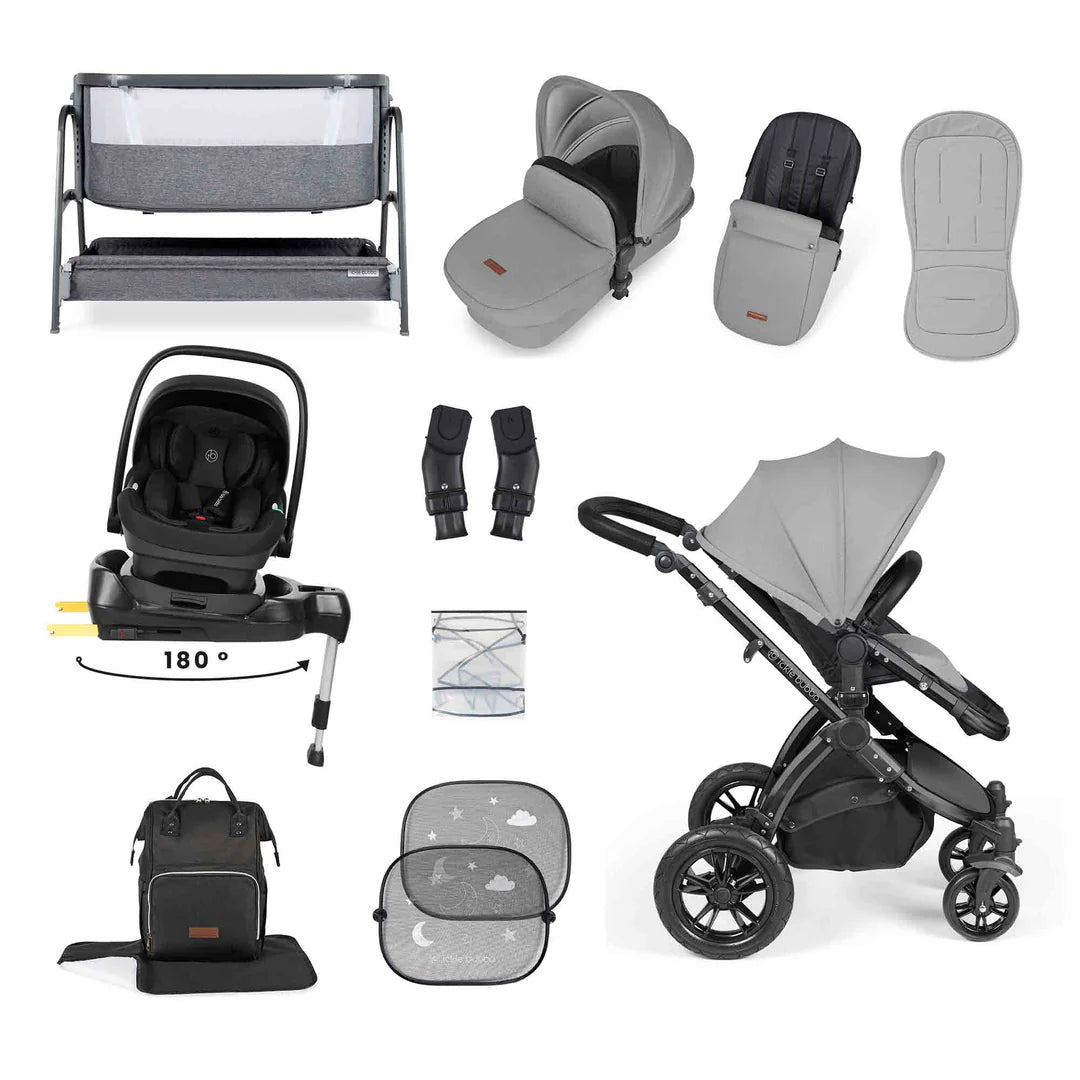 STOMP LUXE NIMBUS 180° SPIN I-SIZE TRAVEL SYSTEM & HOME 14 PIECE BUNDLE