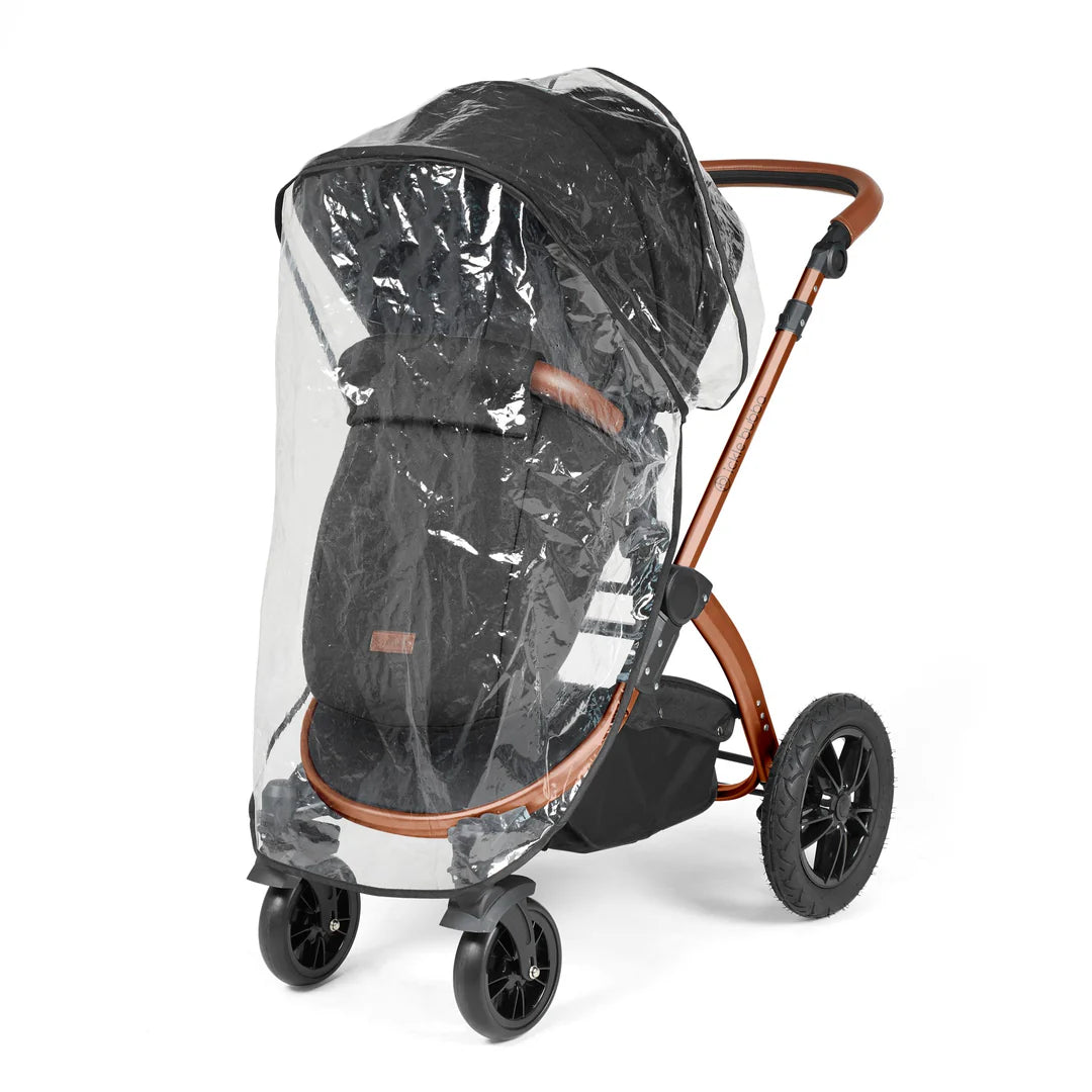 Ickle bubba Stomp Luxe All in One Premium i-Size Travel System with ISOFIX Base *Midnight - Tan handle