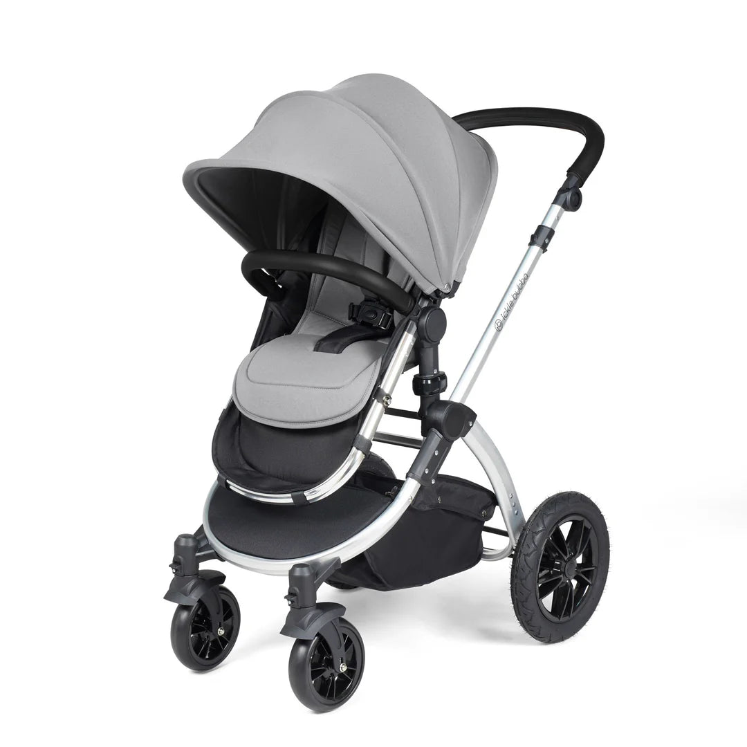 Ickle Bubba Stomp Luxe Travel System & Home 14 Piece Bundle Desert /Silver Chassis/Black handle