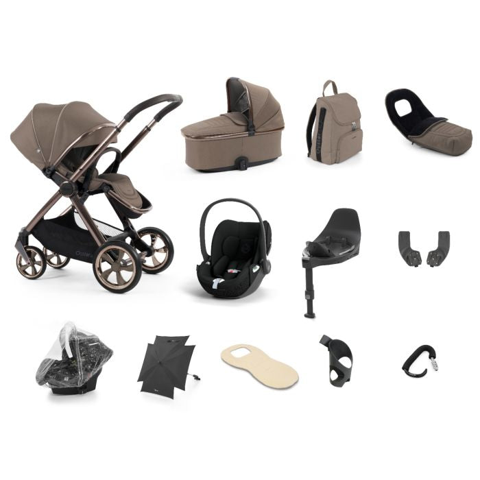 BabyStyle Oyster4 Pushchair Ultimate 12 Piece Bundle with Cybex Cloud T i-Size Car Seat and Base - Mink *Message us to check availability