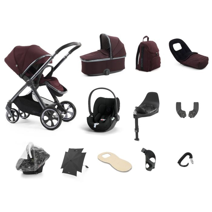 BabyStyle Oyster4 Pushchair Ultimate 12 Piece Bundle with Cybex Cloud T i-Size Car Seat and Base - Mulberry *Message us to check availability