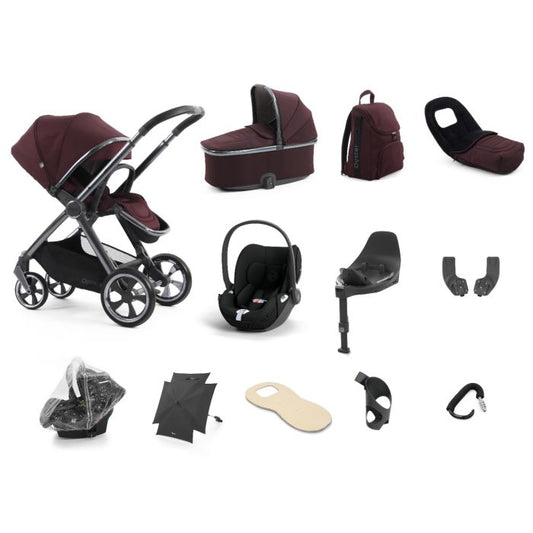 BabyStyle Oyster4 Pushchair Ultimate 12 Piece Bundle with Cybex Cloud T i-Size Car Seat and Base - Mulberry *Message us to check availability