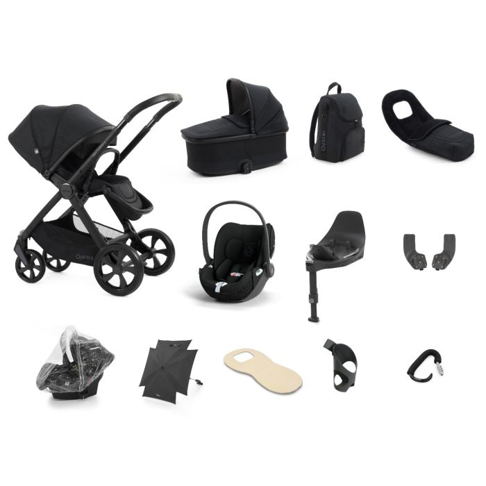 BabyStyle Oyster4 Pushchair Ultimate 12 Piece Bundle with Cybex Cloud T i-Size Car Seat and Base - Raven *Message us to check availability