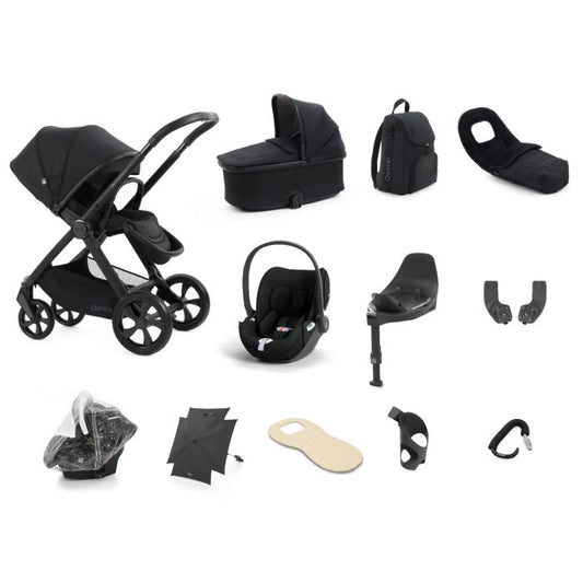 BabyStyle Oyster4 Pushchair Ultimate 12 Piece Bundle with Cybex Cloud T i-Size Car Seat and Base - Raven *Message us to check availability