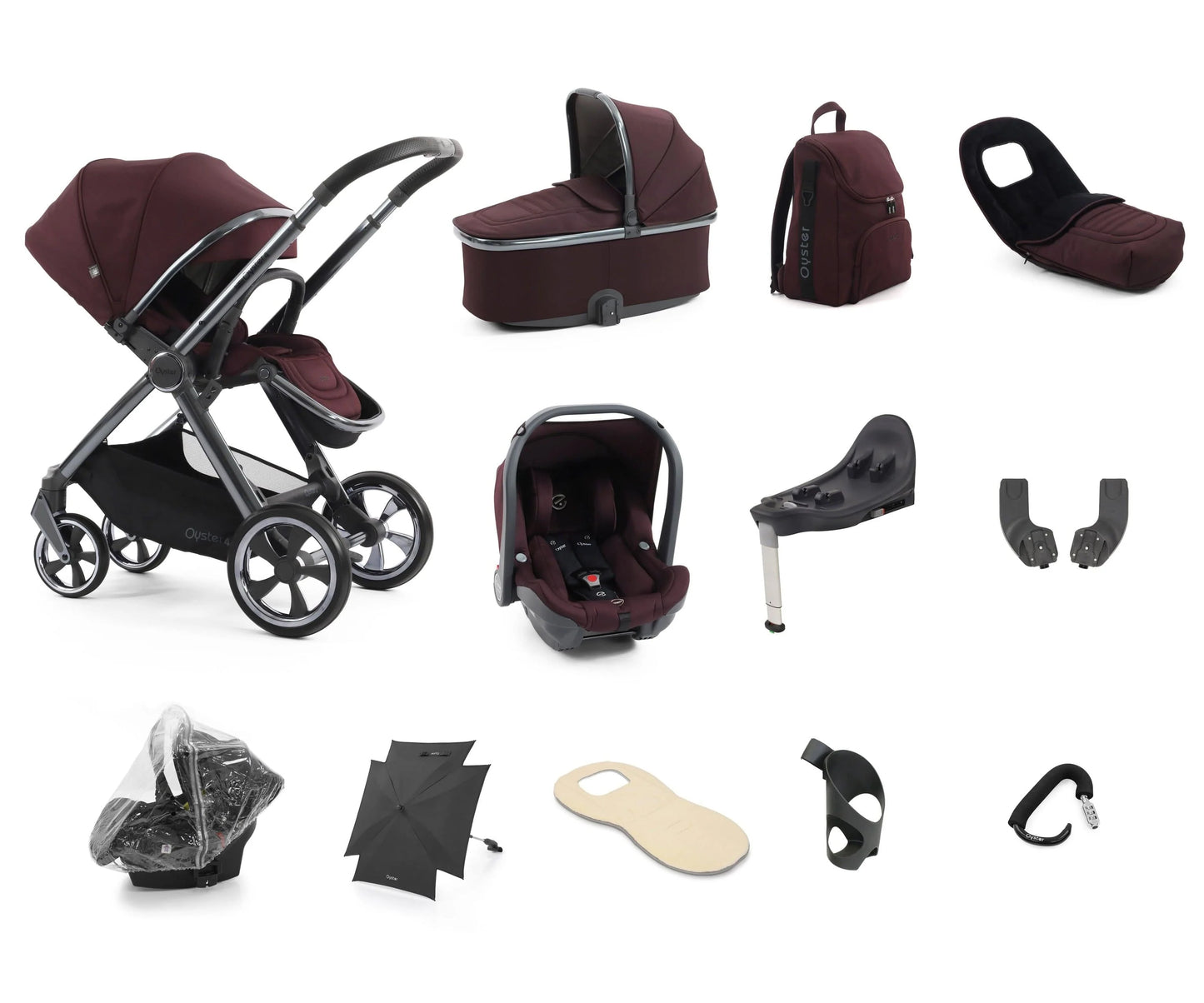 Babystyle Oyster 4 Bundle 12 Piece - Mulberry Ultimate Pre Order April Delivery