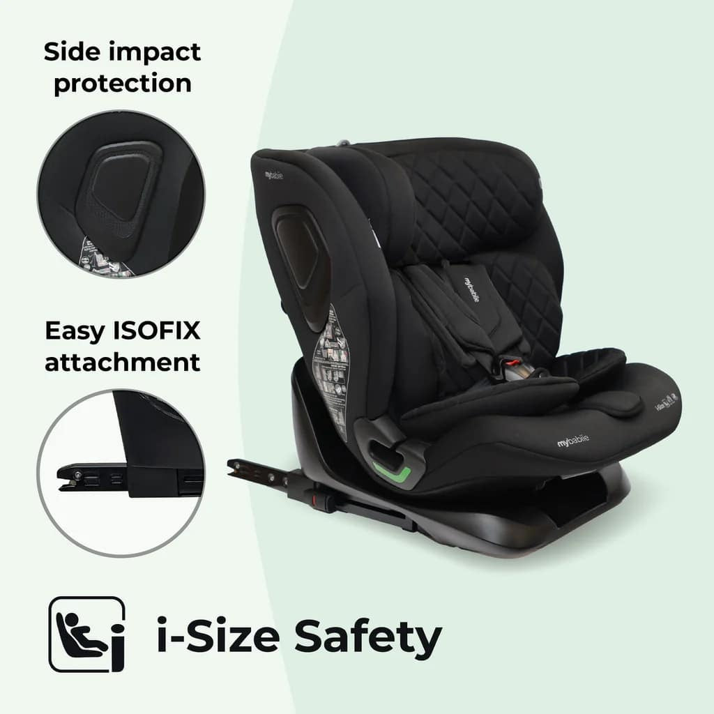 My Babiie MBCS123 ISOFIX i-Size (76-150cm) Car Seat Black