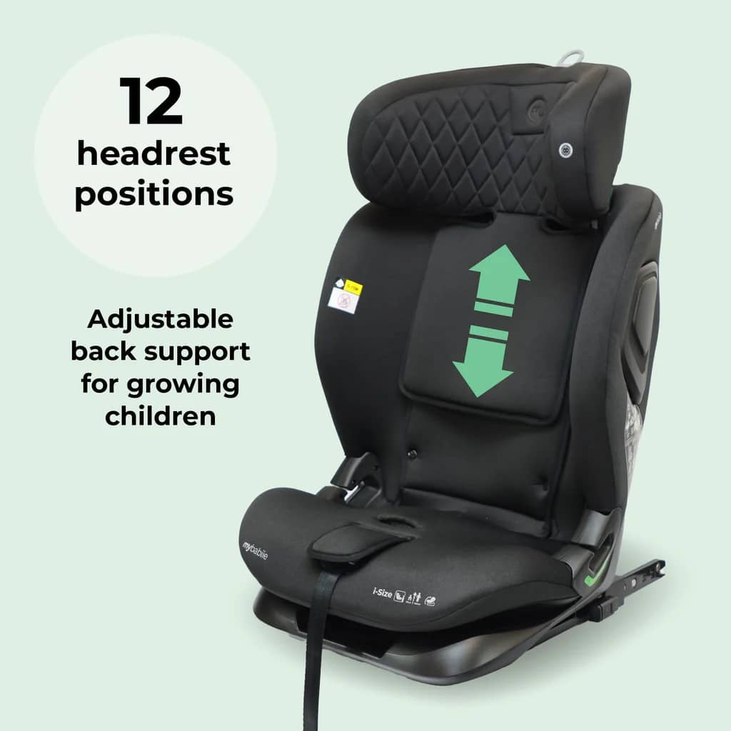 My Babiie MBCS123 ISOFIX i-Size (76-150cm) Car Seat Black