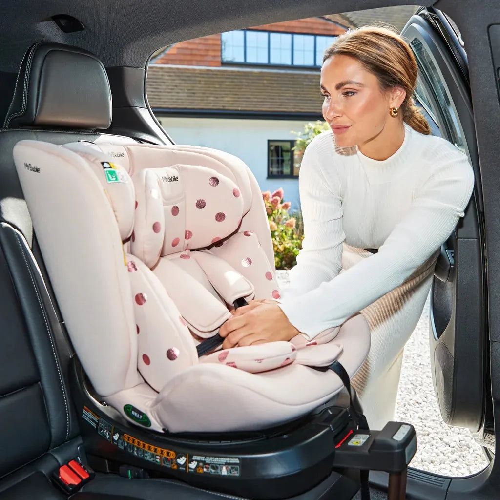 MBCSSPIN i-Size (40-150cm) Spin Car Seat - Pink Polka