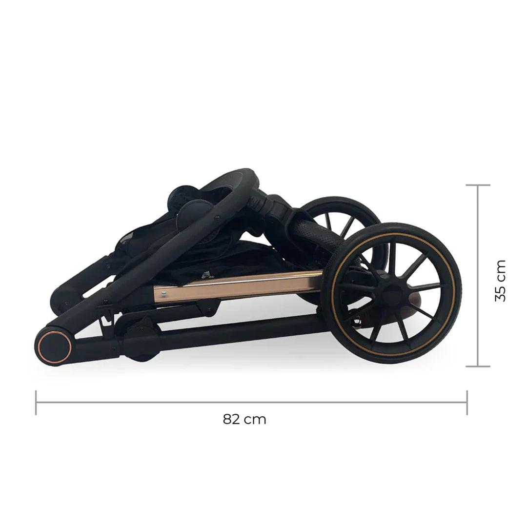 My babiie Tandem Stroller MB33 With 2 Infant Car Seats Ivory