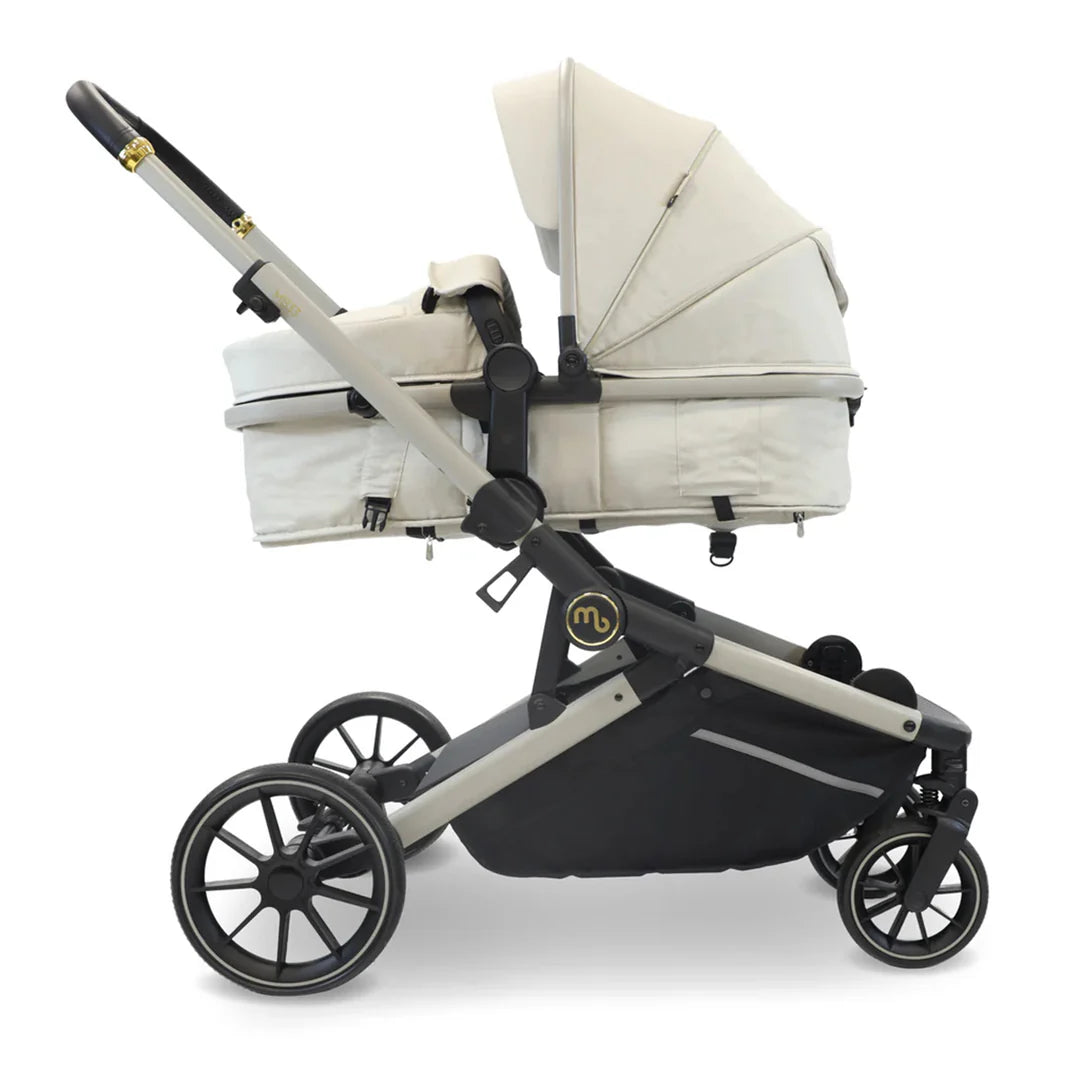 My babiie Tandem Stroller MB33 With 2 Infant Car Seats Ivory