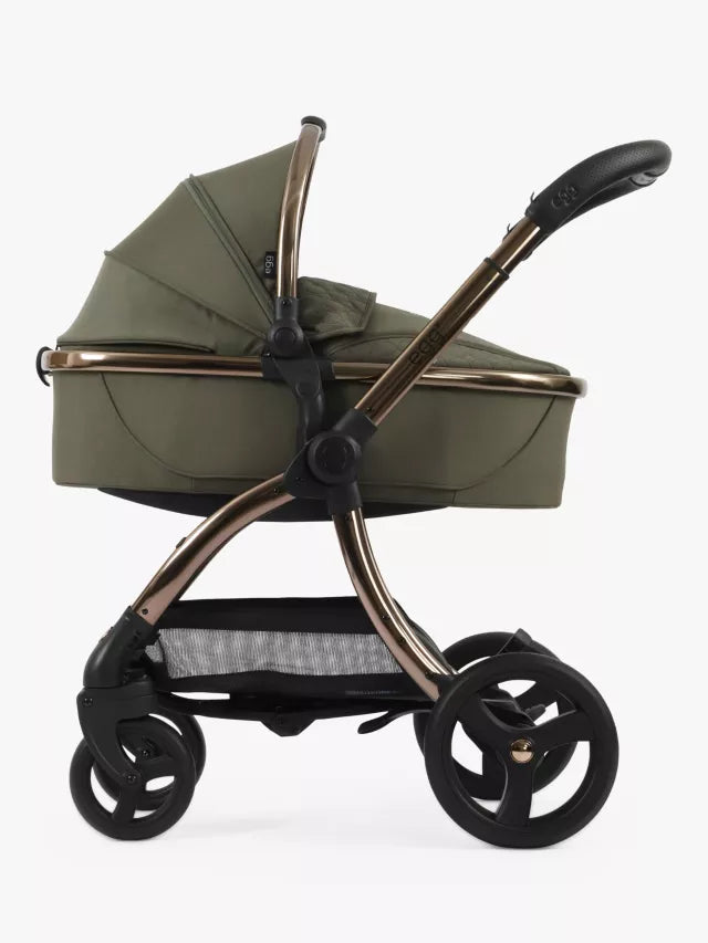 Egg 3 Pushchair, Carrycot & Accessories with Cybex Cloud T Car Seat and Base T Luxury Bundle, Hunter Green