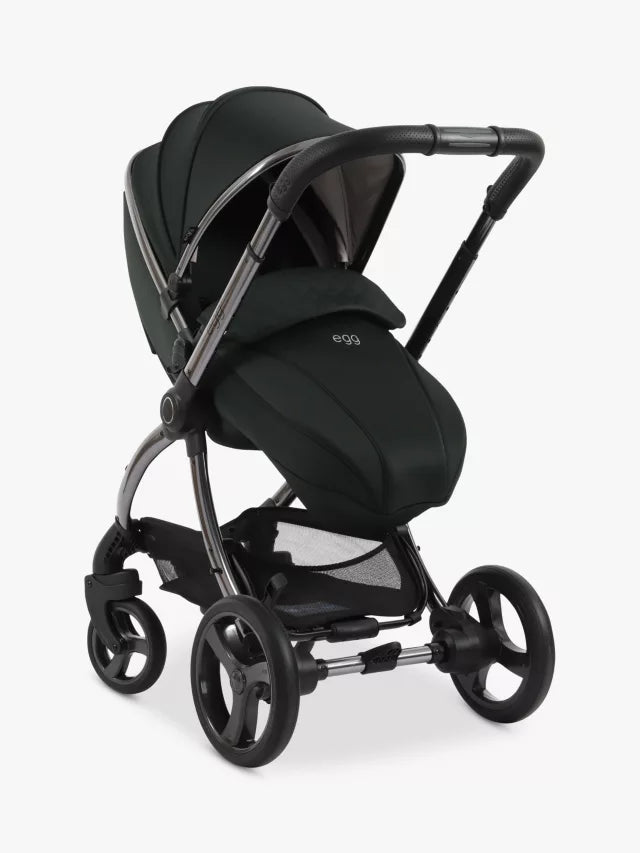 Egg 3 Pushchair, Carrycot & Accessories with Cybex Cloud T Car Seat and Base T Luxury Bundle, Black Olive