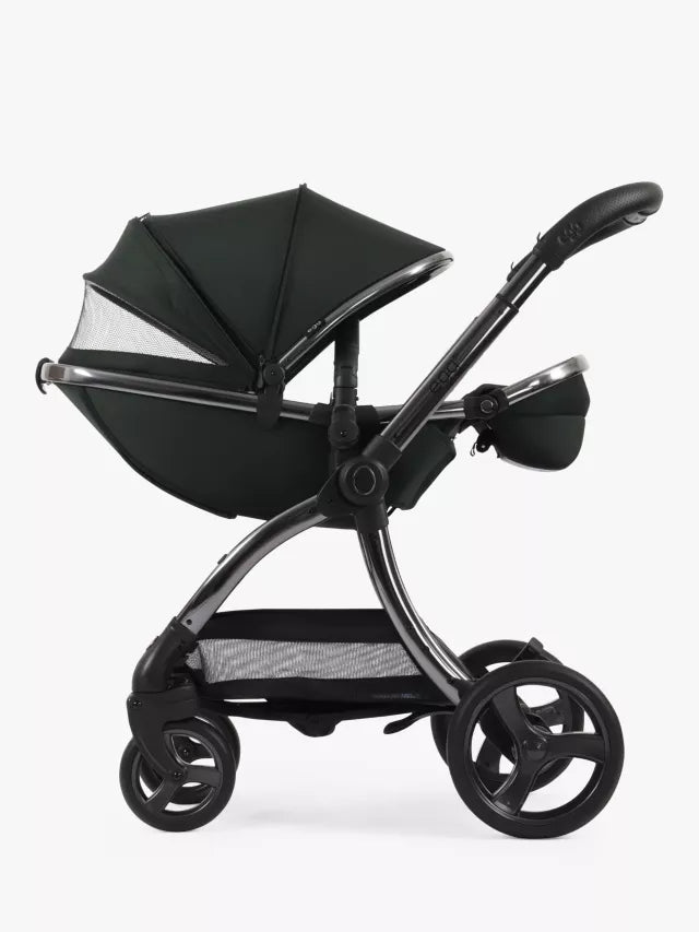 Egg 3 Pushchair, Carrycot & Accessories with Cybex Cloud T Car Seat and Base T Luxury Bundle, Black Olive