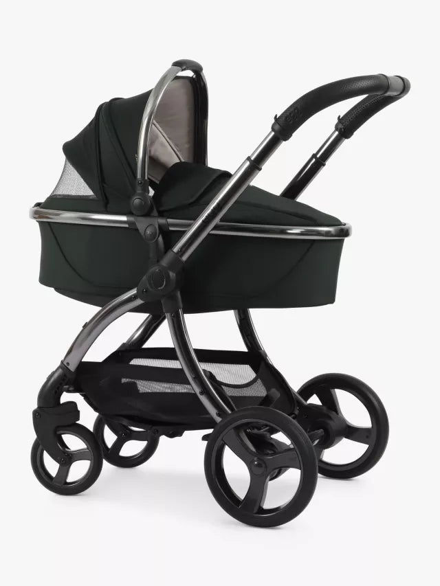 Egg 3 Pushchair, Carrycot & Accessories with Cybex Cloud T Car Seat and Base T Luxury Bundle, Black Olive
