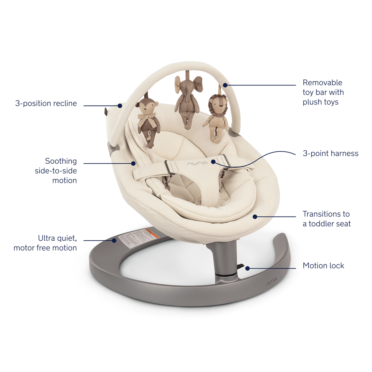 Nuna LEAF Grow Bouncer – Cloud *Ex Display