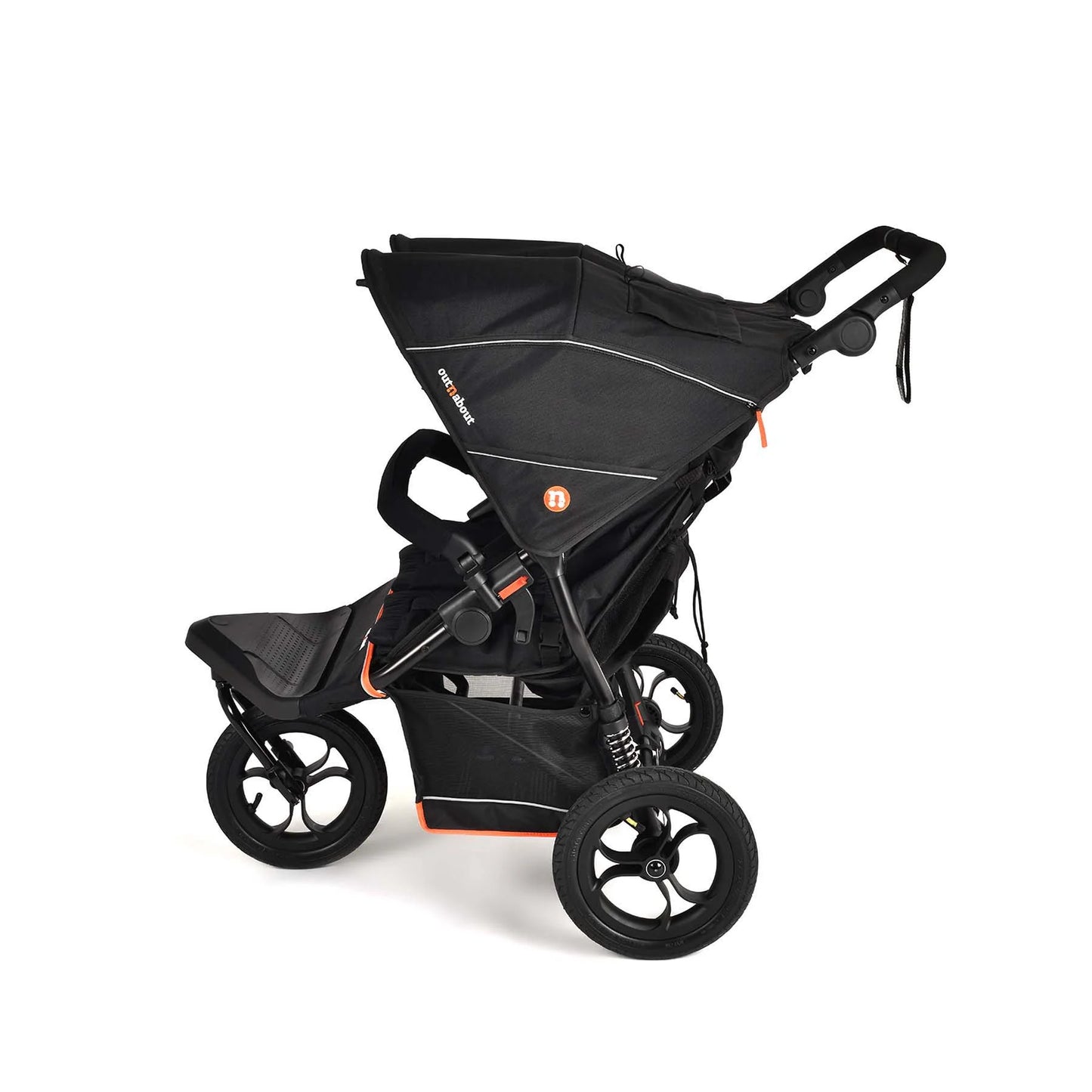 Out'n'About Nipper V6 Double Pushchair, Summit Black Pre Order September Delivery