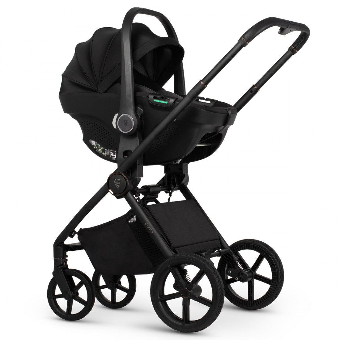 Venicci Claro 3 in 1 with Tiago 360 Car Seat + Base Complete Travel System Bundle, Forest