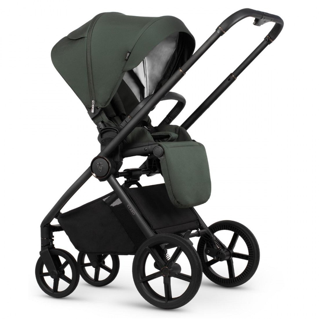 Venicci Claro 3 in 1 with Tiago 360 Car Seat + Base Complete Travel System Bundle, Forest