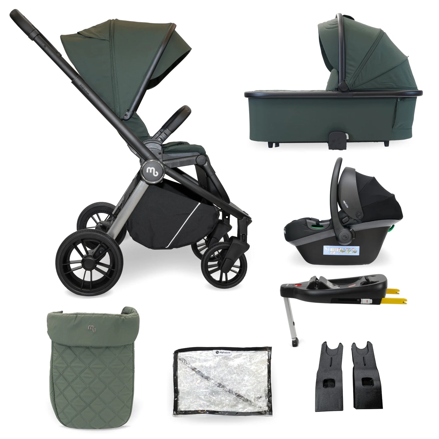 My Babiie Mb450i Forest Green Inc Isofix Base
